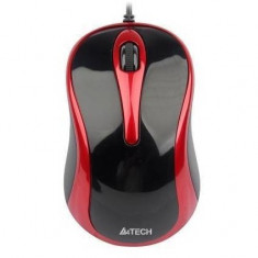 Mouse A4Tech N-350-2, V-Track Padless, USB, Negru/Rosu