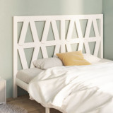 Tăblie de pat, alb, 126x4x100 cm, lemn masiv de pin, vidaXL
