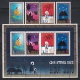 Samoa 1973 - Crăciun - Picturi cu Sf&acirc;nta Fecioară și Pruncul, Serie + Colita, MNH