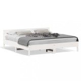 Cumpara ieftin Cadru de pat fara saltea, alb, 180x200 cm, lemn masiv pin