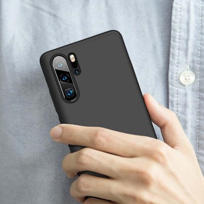 Husa Huawei P30 Pro - protectie 360 grade, 3 in 1, Plastic, Neagra foto