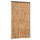 Cumpara ieftin Perdea pentru insecte, ocru si alb, 118x220 cm, chenille