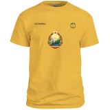 Tricou echipa Romania de fotbal anii 1980 cu stema in piept, Galben, 3XL