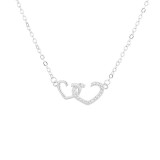 Cumpara ieftin Lantisor argint 925, JW557, model inimioare, placat cu rodiu