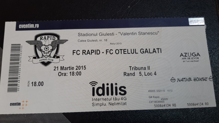 Bilet Rapid - Otelul Galati