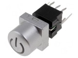 Comutator Tastatură POWER DPDT 0.1A 30VDC Argintie cu LED