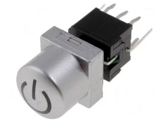 Comutator Tastatură POWER DPDT 0.1A 30VDC Argintie cu LED