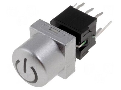 Comutator Tastatură POWER DPDT 0.1A 30VDC Argintie cu LED foto