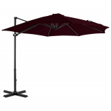 Umbrela suspendata cu stalp din aluminiu, rosu, 300 cm GartenMobel Dekor, vidaXL