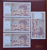 Lot 20 franci 1991 Franta consecutive UNC