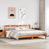 VidaXL Cadru de pat fără saltea, maro ceruit 180x200 cm lemn masiv pin