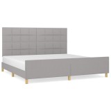 Cumpara ieftin Cadru de pat fara saltea, gri deschis, 200x200 cm, textil