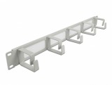 Organizator cabluri 19&quot; 1U pentru cabinet cu 5 inele + perii Gri, Delock 66544