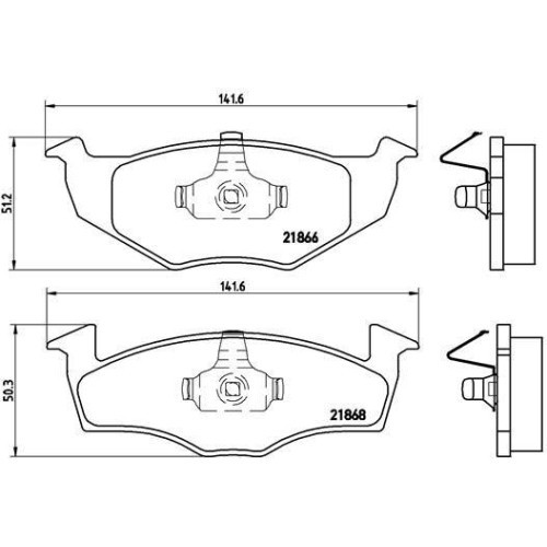Placute frana Seat Arosa (6h1) 05.97-06.04; Skoda Fabia I (6y2) 08.99-03.08 , Fabia 2 (542) 12.06-12.14 , Roomster Praktik (5j) 03.07-05.15; Vw Fox L