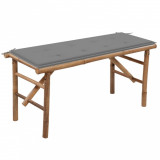 Gossi banca de gradina pliabila cu perna, 118 cm, bambus