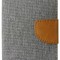 Husa tip carte Canvas cu stand gri + maro pentru Huawei P8 Lite