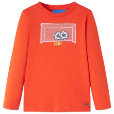 Tricou copii m&acirc;neci lungi, portocaliu aprins, 104