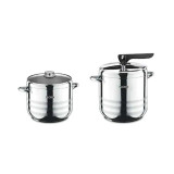 Set oala sub presiune, 5/7 l, inox, capace incluse, Argintiu, General