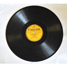 Disc Columbia ebonita patefon / gramofon - Zavaidoc Th. - Aseara fusei la una / Alearga Gheorghita, alearga
