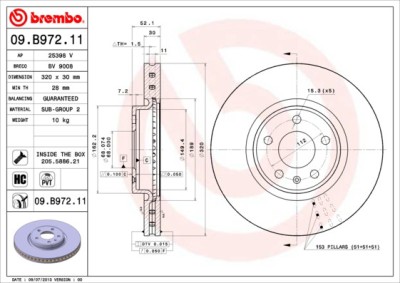 BREMBO 09.B972.11 PRIME LINE - UV Coated Disc frana foto