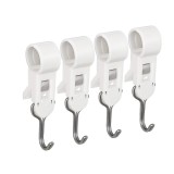 Cumpara ieftin Set 4 carlige multifunctionale tubulare, pentru utilizarea eficienta a spatiului, 8.7 x 3.5 cm, alb