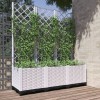 VidaXL Jardinieră de grădină cu spalier, alb, 120x40x136 cm PP 153284