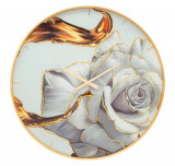 Ceas de perete, Rose, Mauro Ferretti, &Oslash;80 cm, sticla/MDF/metal, multicolor