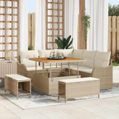 vidaXL Set de canapele pentru grădină 8 pcs Bej poliratan 3362256