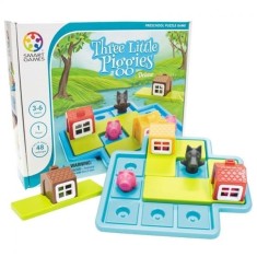 Smart Games , Three Little Piggies Deluxe, joc de logica cu 48 de provocari, 3+ ani