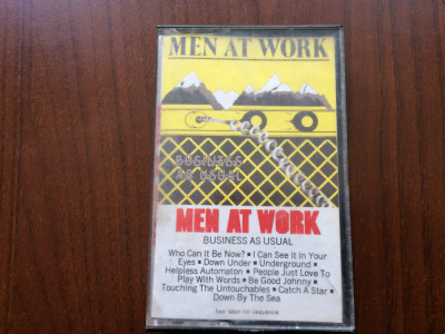 men at work business as usual 1982 caseta audio muzica pop rock made in USA foto