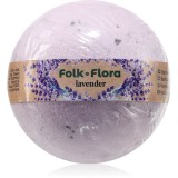 Folk &amp; Flora Lavender bombă de baie cu efect calmant 130 g