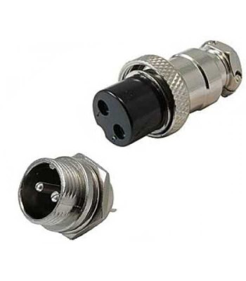Conector MICROFON MARE 2 Pini set Mama+Tata 20 mm foto