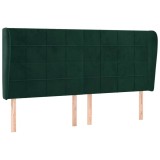 Cumpara ieftin Tablie pat cu aripioare verde inchis 183x23x118/128 cm catifea