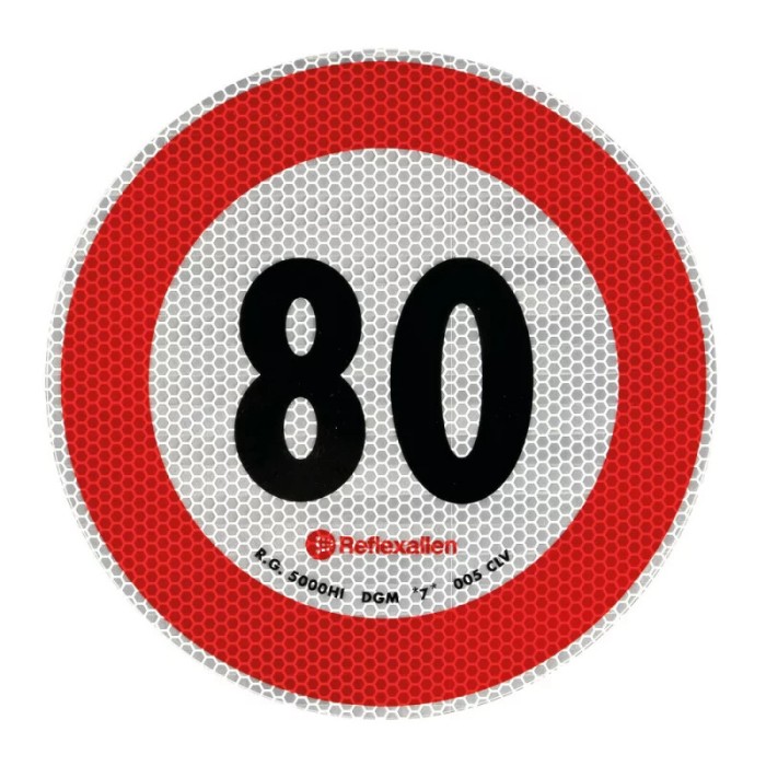 Autocolant limitator viteza reflectorizant - 80km/h Garage AutoRide