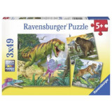 Puzzle dinozauri, 3x49 piese, Ravensburger