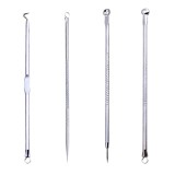 Cumpara ieftin Kit pentru curatare puncte negre, material inox, 4 piese - Argintiu, Dactylion