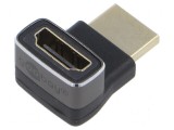 Adaptor HDCP 2.2 HDMI 90&deg; argintie, Goobay