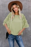 K819-826 Bluza casual din material lejer cu maneci scurte largi