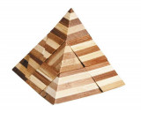 Joc logic IQ din lemn bambus 3D Pyramid, Fridolin