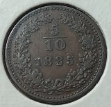 Austria, 5&frasl;10 Kreuzer 1885.