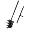 VidaXL Burghiu de păm&acirc;nt cu m&acirc;ner, negru, 250 mm, oțel