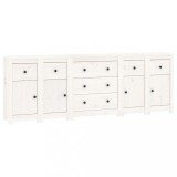Cumpara ieftin Servanta, alb, 230x35x80 cm, lemn masiv de pin
