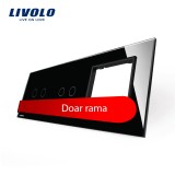 Cumpara ieftin Panou intrerupator dublu+dublu+ priza Livolo din sticla SmartElectro IntelligentHouse