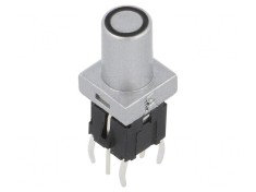 Comutator Tastatura 2 Poz SPST-NO 0.05A 12VDC Argintiu cu LED foto