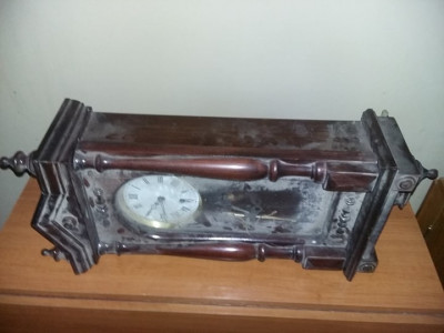 Ceas de perete VECHI cu pendula,pendula de perete,carcasa lemn,MECANIC.T.GRATUIT foto