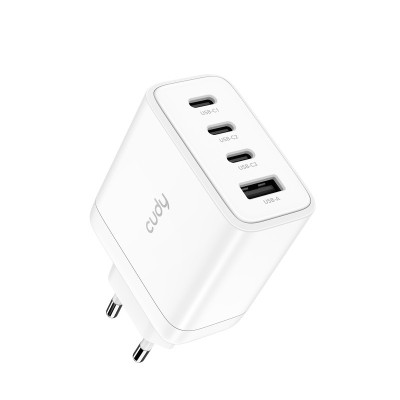 CUDY 4-Port 65W USB-C Charger EU Plug foto