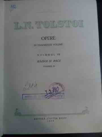 Opere Vol.7 Razboi Si Pace Vol.iv - L.n. Tolstoi ,541801