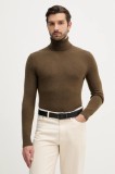 Sisley pulover din amestec de l&acirc;nă culoarea bej, light, cu guler, 102HS2177