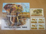 Lot Tanzania - Colita Elefant 1993, Girafe, Bloc 4 Timbre Iepure de Sarituri -A94