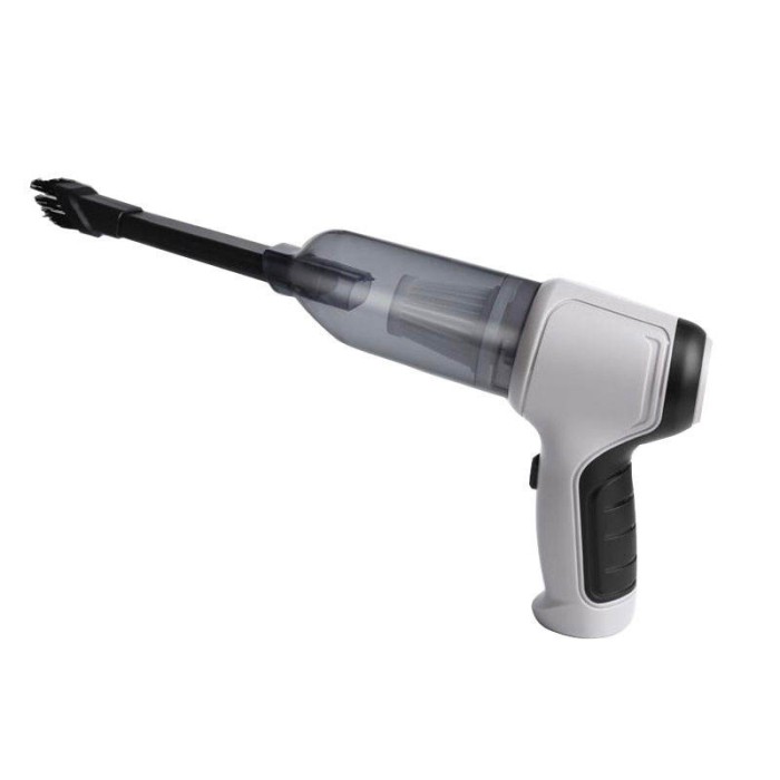 Aspirator portabil pentru casa si masina cu baterie litiu 2000mAh, fara fir, aspirare umeda, uscata si suflare, 120w, gri
